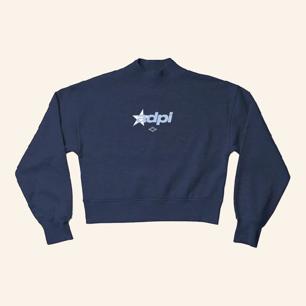 ADPI Merch Star Alpha Delta Pi Navy Sweatshirt Birthday Gift Ideas For Wife ADPI Merch Star Alpha Delta Pi Navy Sweatshirt Birthday Gift Ideas For Wife
