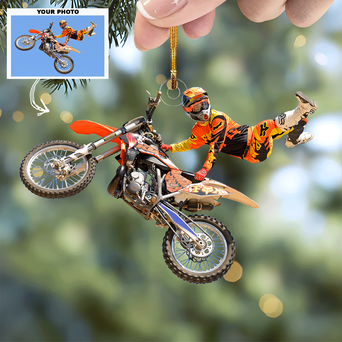Adrenaline Rush Personalized Photo Mica Ornament Christmas Gift For Sports Lovers