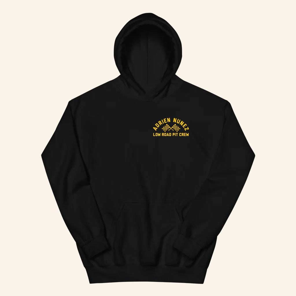 Adrien Nunez Merch Adrien Nunez Low Road Pit Crew Hoodie Unique Gifts For Husband