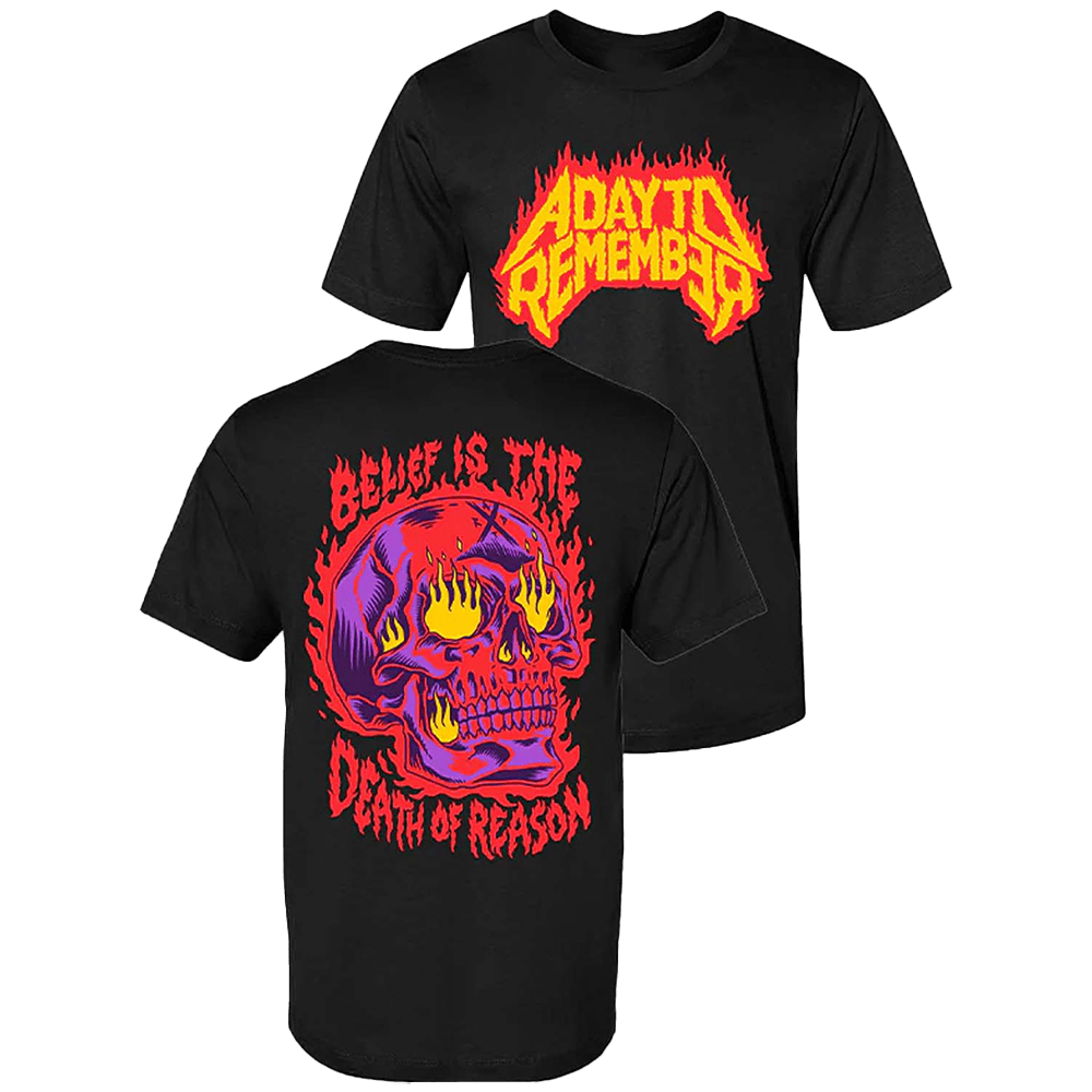 ADTR Merch Flame Skull Black T-Shirt Meaningful Father's Day Gifts