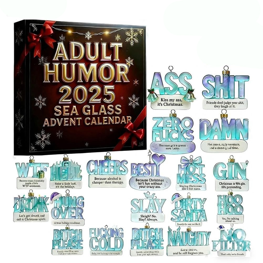 Adult Humor Sea Glass Advent Calendar Festive Countdown Christmas Countdown Calendar