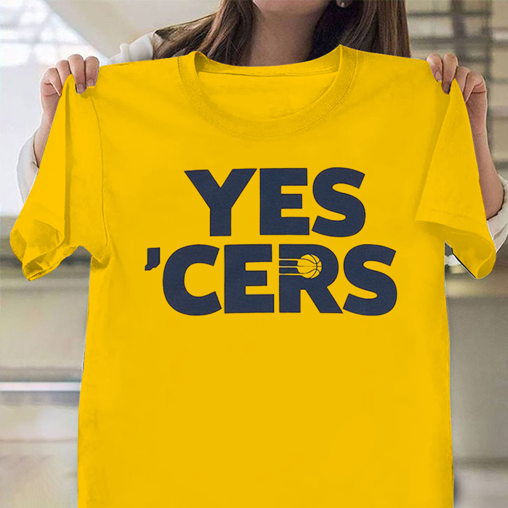 Adult Indiana Pacers Yes Cers T-Shirt in Gold Gift For Pacers Fans