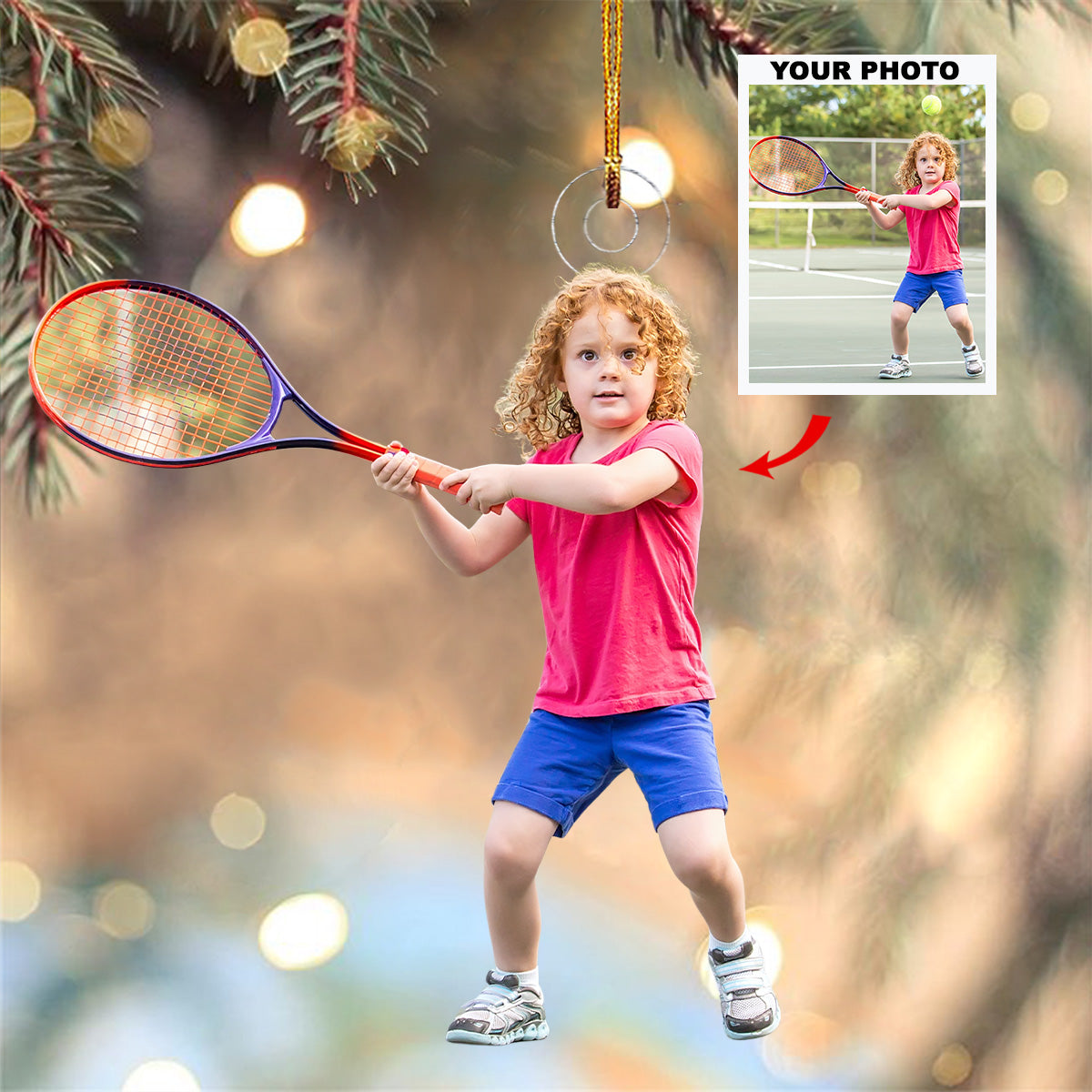 Advantage Takers Personalized Photo Mica Ornament Christmas Gift For Tennis Lovers Ten