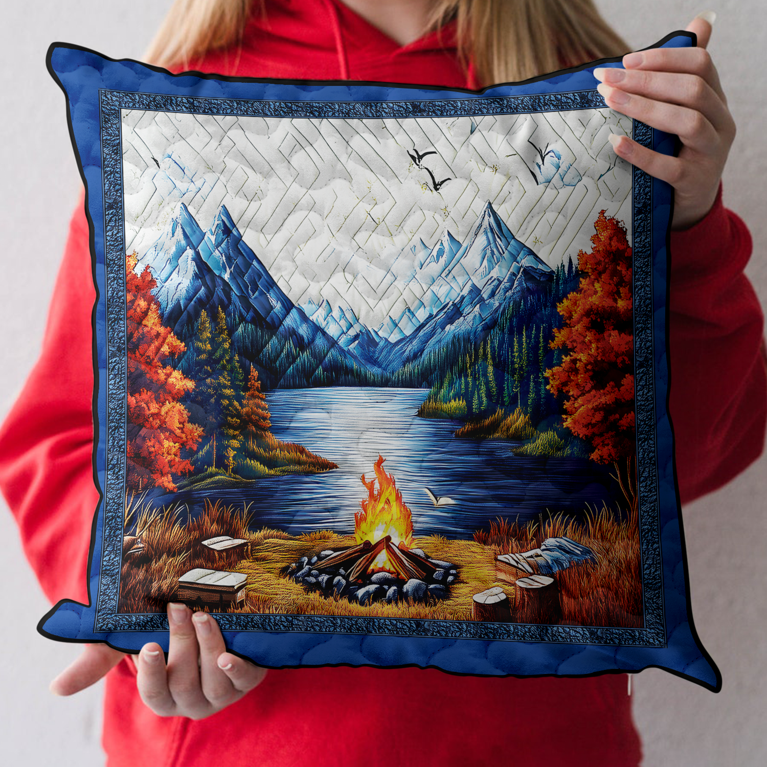 Adventure Camp Quilted Pillow Case Decorative Pillow Covers Camping Christmas Gifts