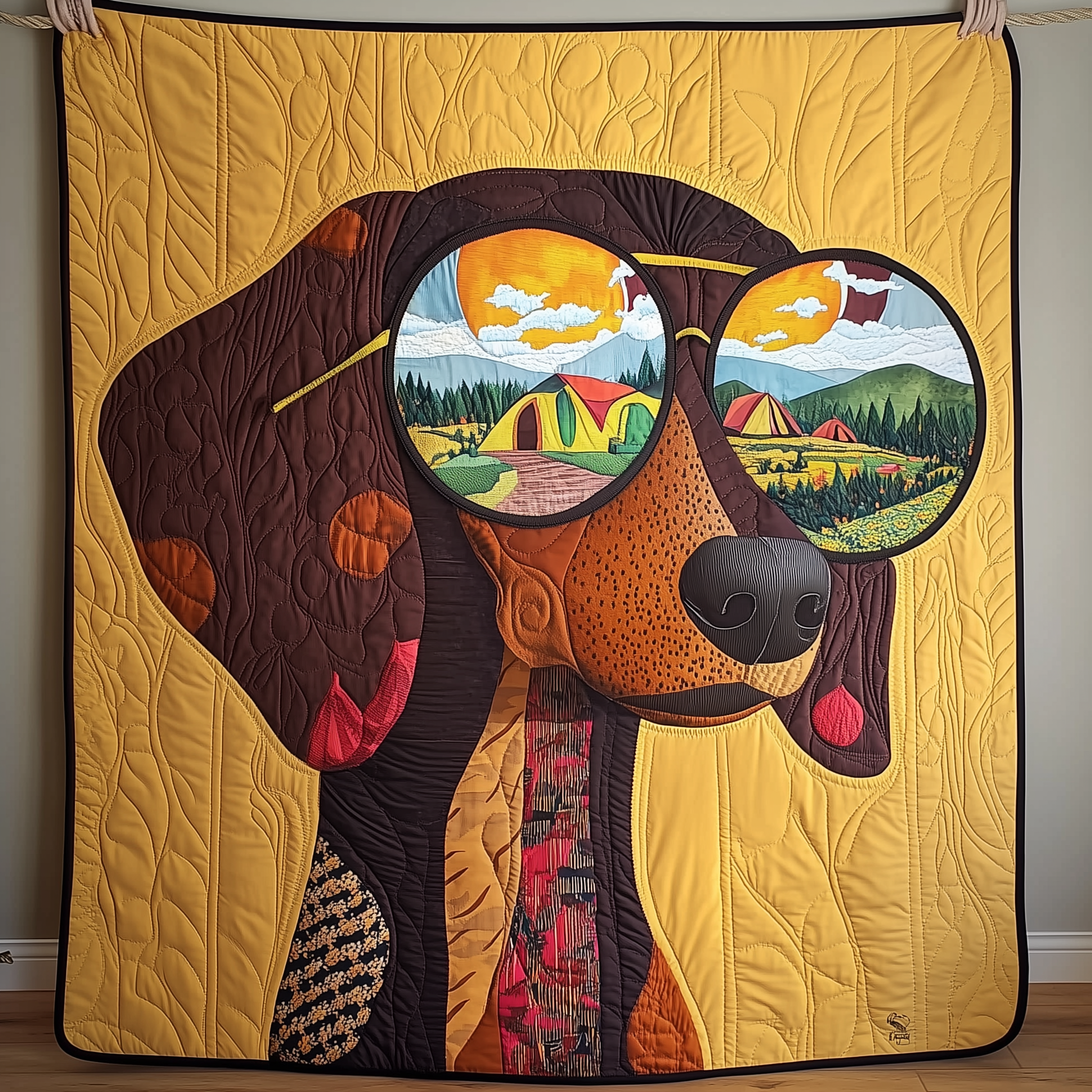 Adventure Dachshund Dog Travel Quilted Blanket Dachshund Explorer Traveler Funny Dog Gifts
