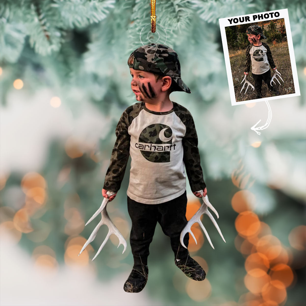 Adventure Scout Personalized Photo Mica Ornament Gift For Hunting Lovers