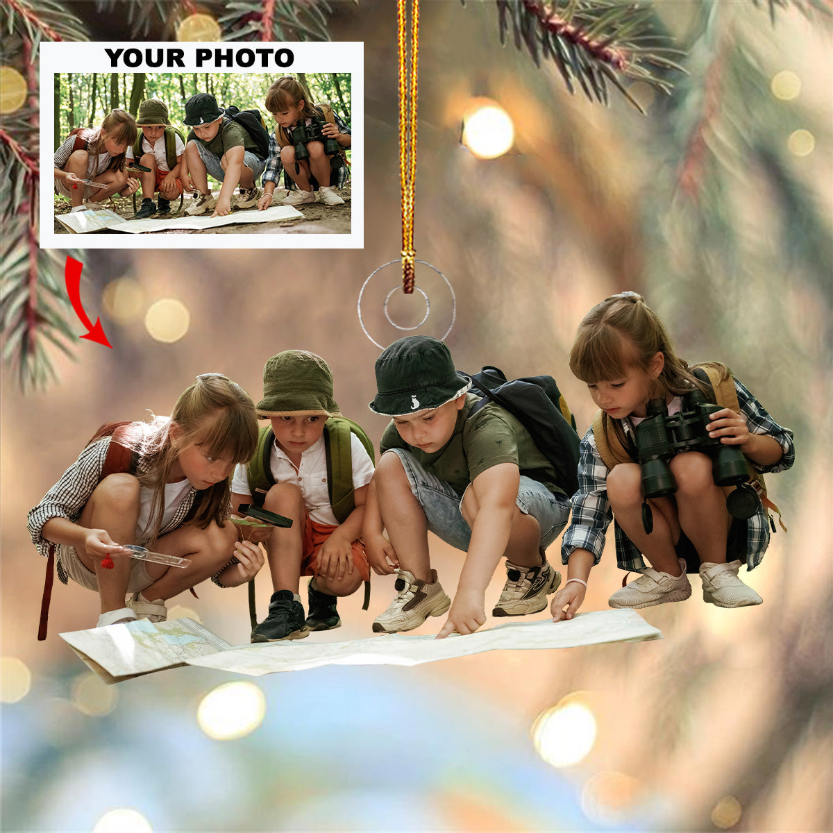 Adventure Seeker Personalized Photo Mica Ornament Christmas Gift For Family Family members