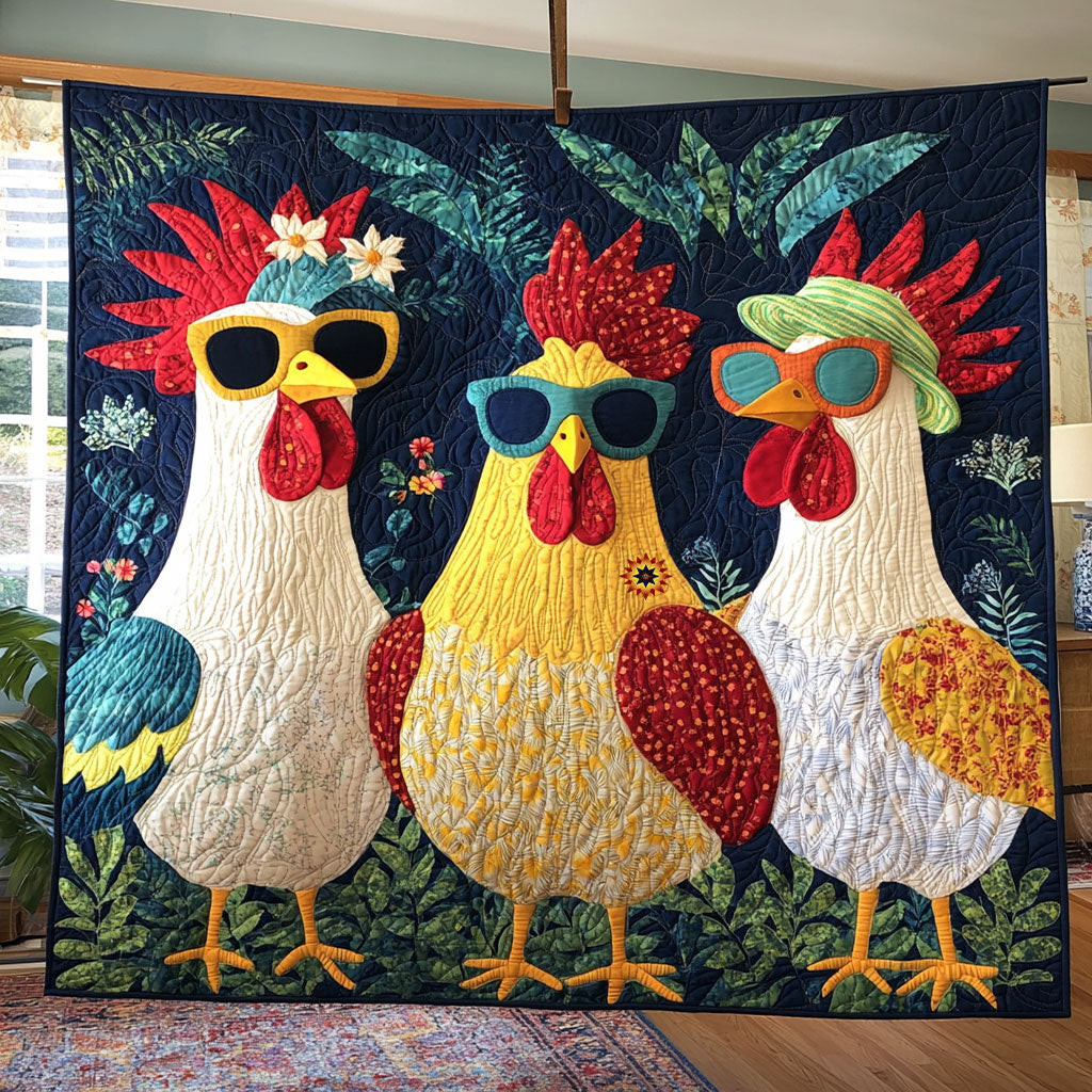 Adventurous Chicken Holiday Xmas Quilt Blanket Best Christmas Presents For Animal Lovers