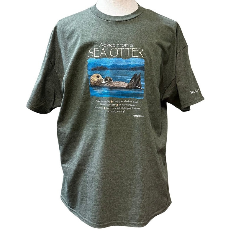 Advice From A Sea Otter T-Shirt Furry mermaid Cool Monterey Bay Aquarium Otter Apparel