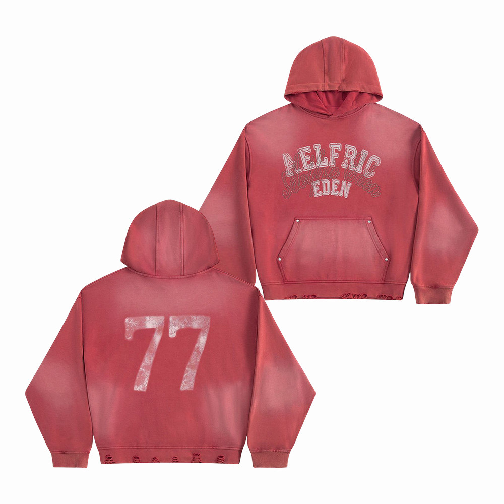 Aelfric Eden Boxy Rhinestone Graphic 77 Hoodie Aelfric Eden Merch Unique Gift For Him