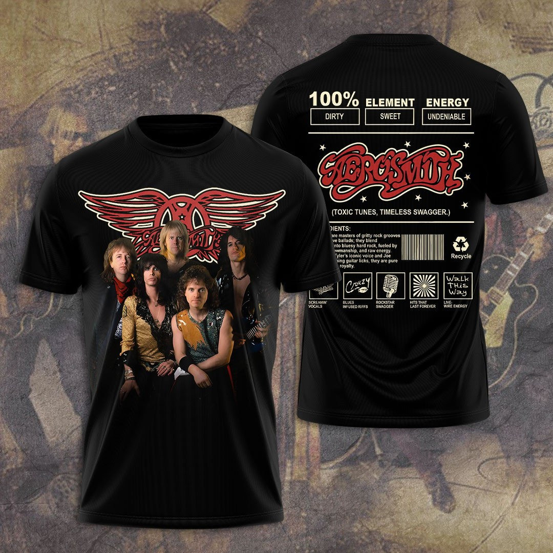 Aerosmith 3D T-Shirt Gifts For Rock Music Fans