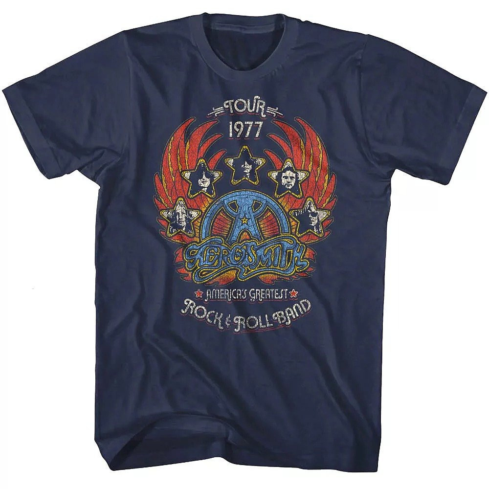 Aerosmith America's Greatest Tour 1977 T Shirt Rock And Roll Band Concert Merch