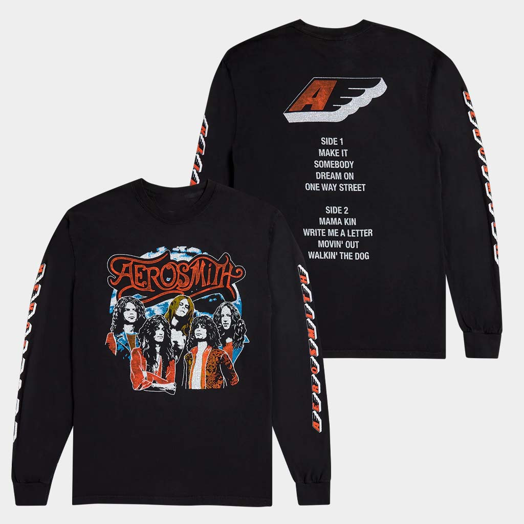 Aerosmith Merch The Legendary Debut Tracklist Long Sleeve T-Shirt Gifts For Rock Band Fans