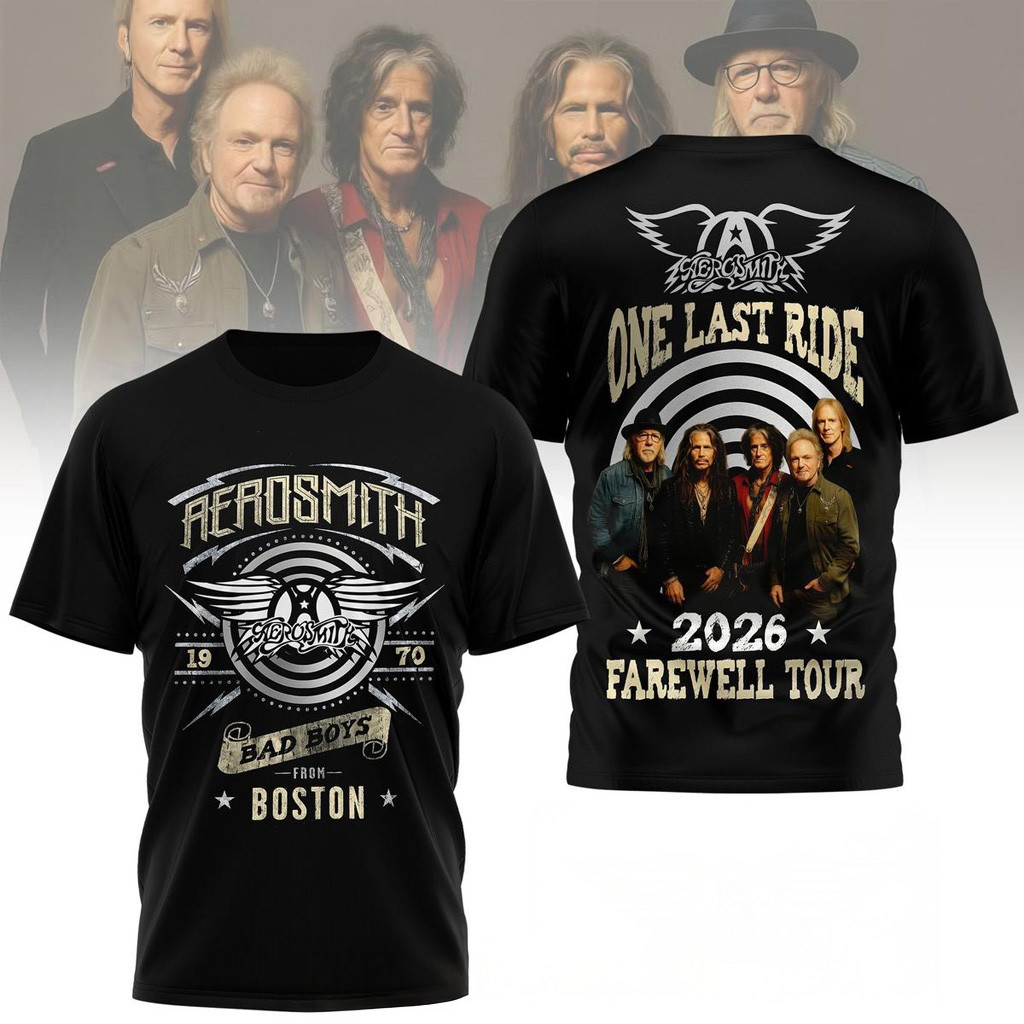 Aerosmith One Last Ride 2026 Farewell Tour Shirt Aerosmith Merch Gifts For Rock Band Fans