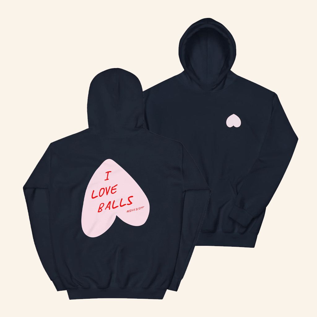 Aeshas Merch I Love Balls Heart Hoodie Christmas Gifts For Girlfriend Aeshas Merch I Love Balls Heart Hoodie Christmas Gifts For Girlfriend