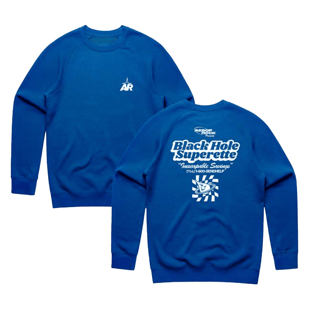 Aesop Rock Merch Superette Crewneck Blue Sweatshirt Rapper Fans Gifts For Friends