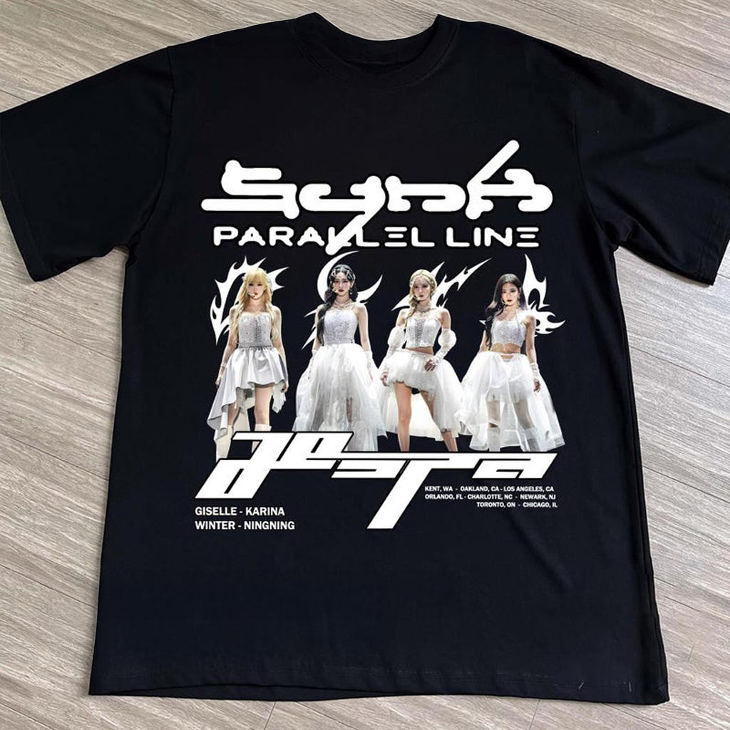 AESPA Synk Parallel Line Tour Shirt Aespa Live Tour T-Shirt Gift Ideas For Fans AESPA Synk Parallel Line Tour Shirt Aespa Live Tour T-Shirt Gift Ideas For Fans