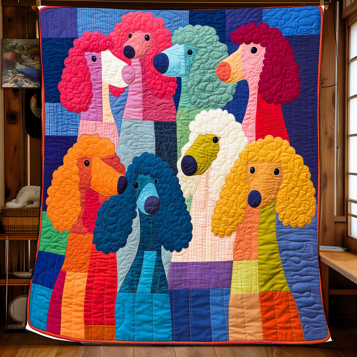 Aesthetic Poodles Quilted Blanket Christmas Throws Father Christmas Gifts