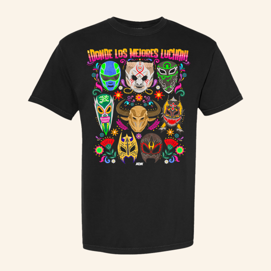AEW Merch AEW Hispanic Heritage Month iDonde Los Mejores Luchan T-Shirt Gifts For Dad