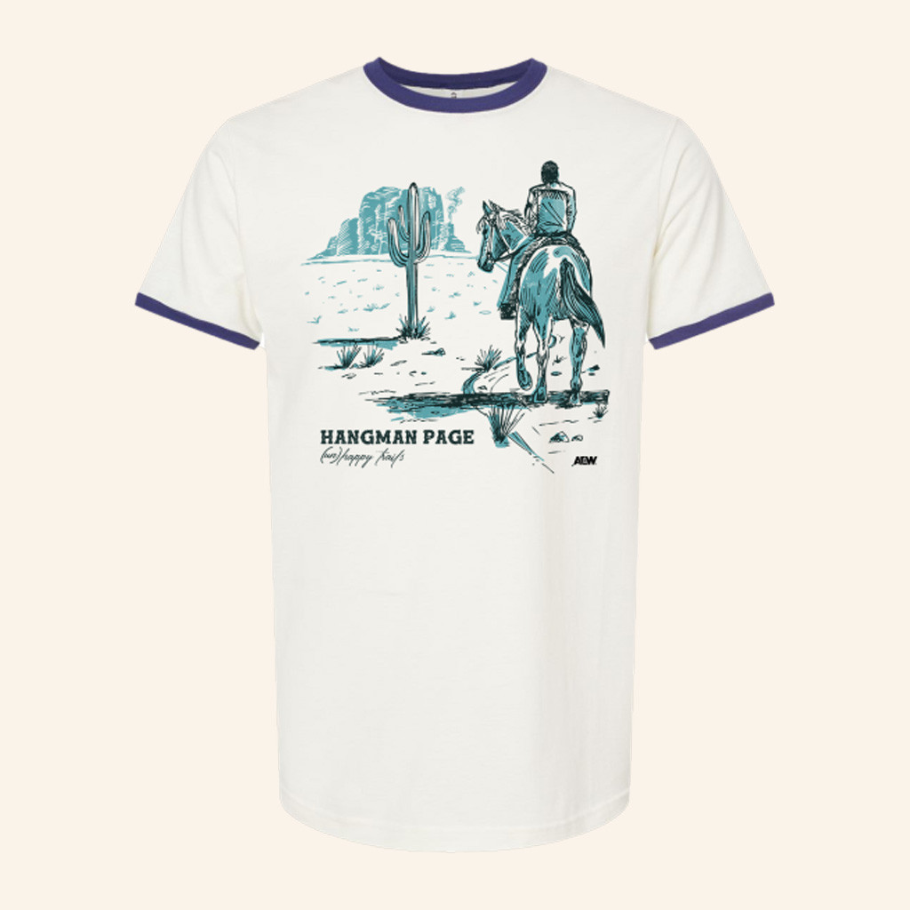 AEW Merch Hangman Adam Page Shirt Unhappy Trails Ringer T-Shirt Gifts For Brother AEW Merch Hangman Adam Page Shirt Unhappy Trails Ringer T-Shirt Gifts For Brother