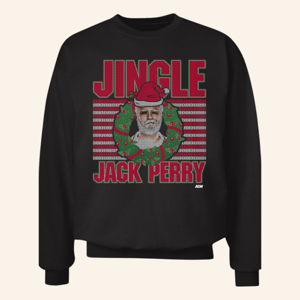 AEW Merch Jack Perry Crewneck Jingle Jack Perry Holiday Sweatshirt Christmas Gifts For Father
