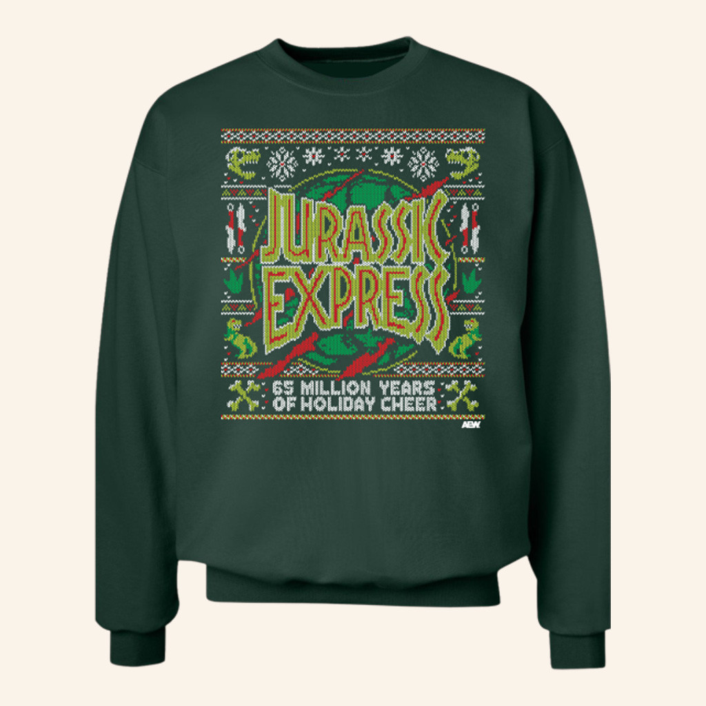 AEW Merch Jurassic Express 65 Million Years Of Holiday Cheer Holiday Sweatshirt Gifts For Her