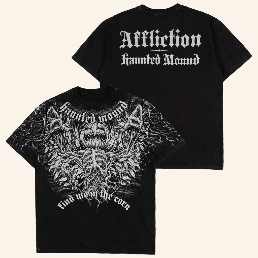 Affliction X Haunted Mound Merch HM Jacko Man T-Shirt Find Me In The Cocn Shirt Fan Gifts