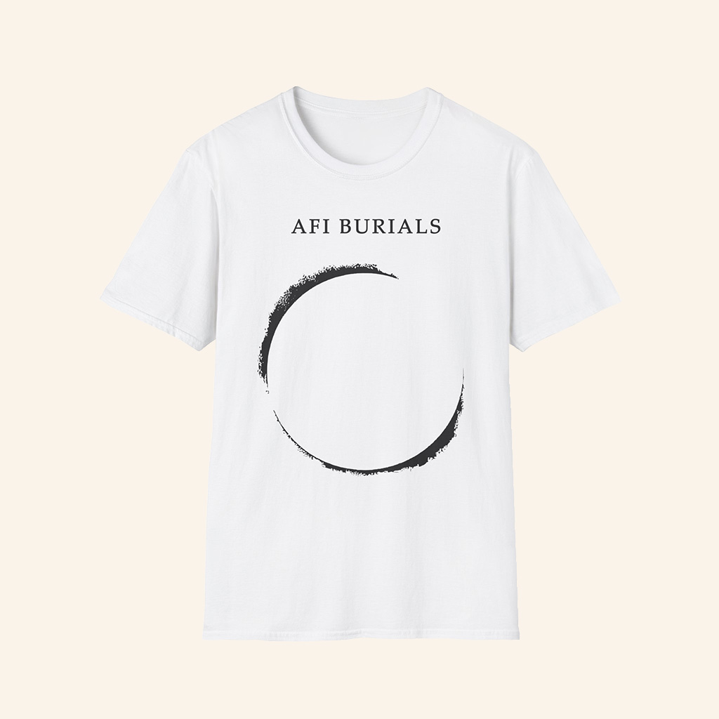 AFI Merch AFI Burials Eclipse White T-Shirt Best Gifts For Rock Music Lovers AFI Merch AFI Burials Eclipse White T-Shirt Best Gifts For Rock Music Lovers