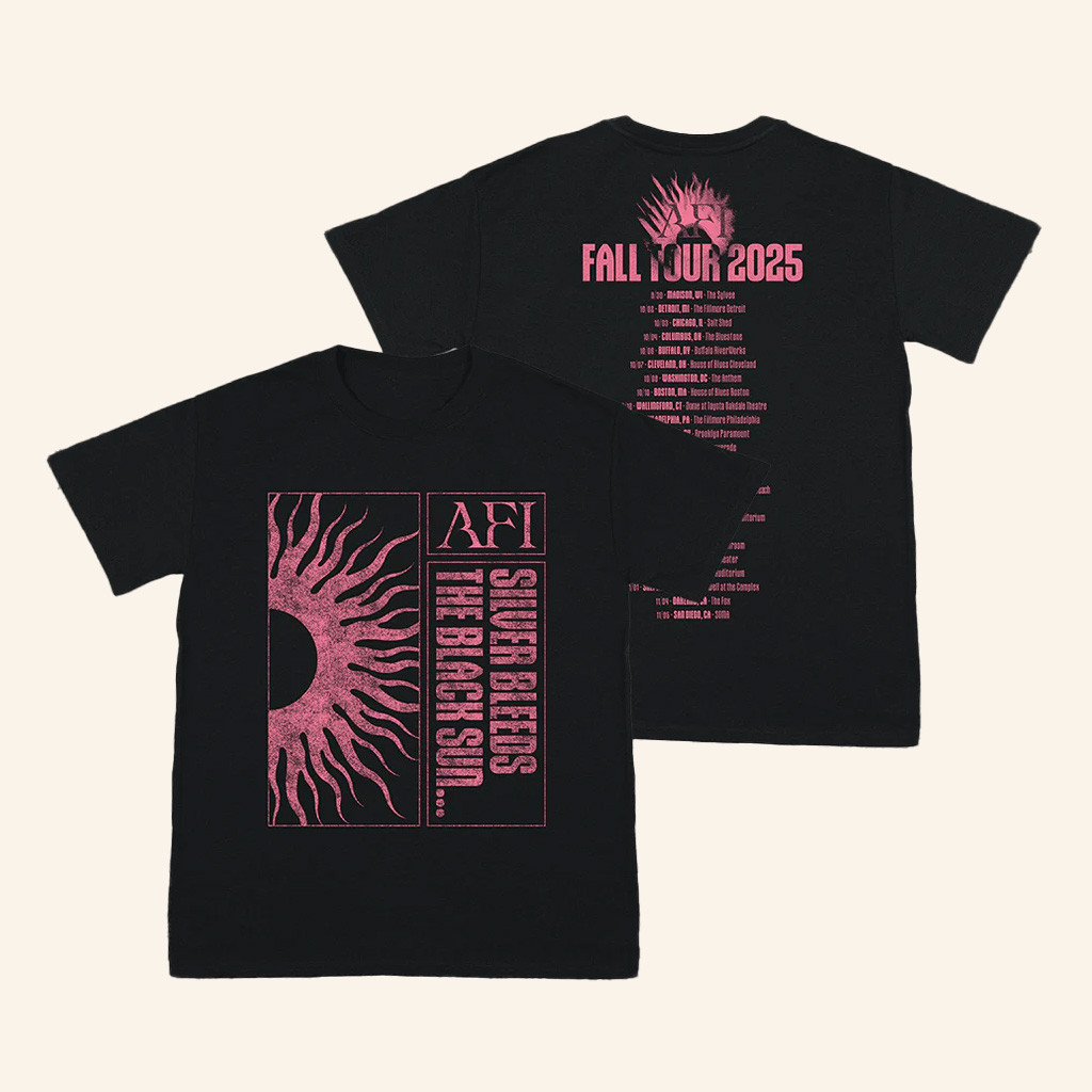 AFI Merch Silver Bleeds The Black Sun Tour T-Shirt Best Gifts For Fans