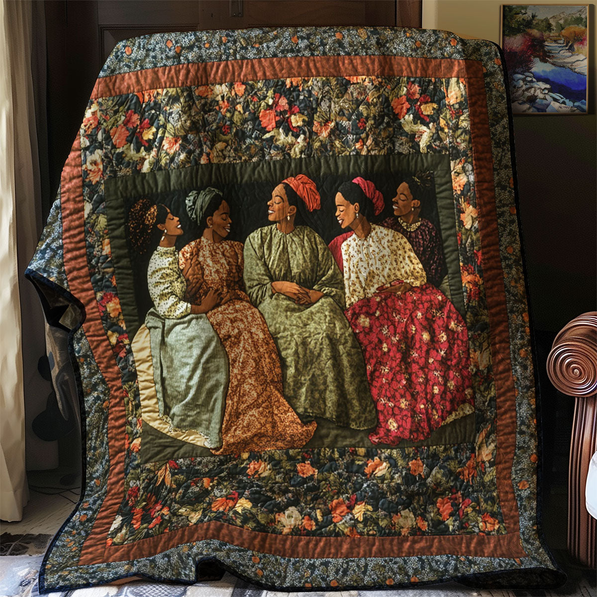 Africa Ancestral Gathering Quilt Blanket Special Throw Blanket Presents For Native American