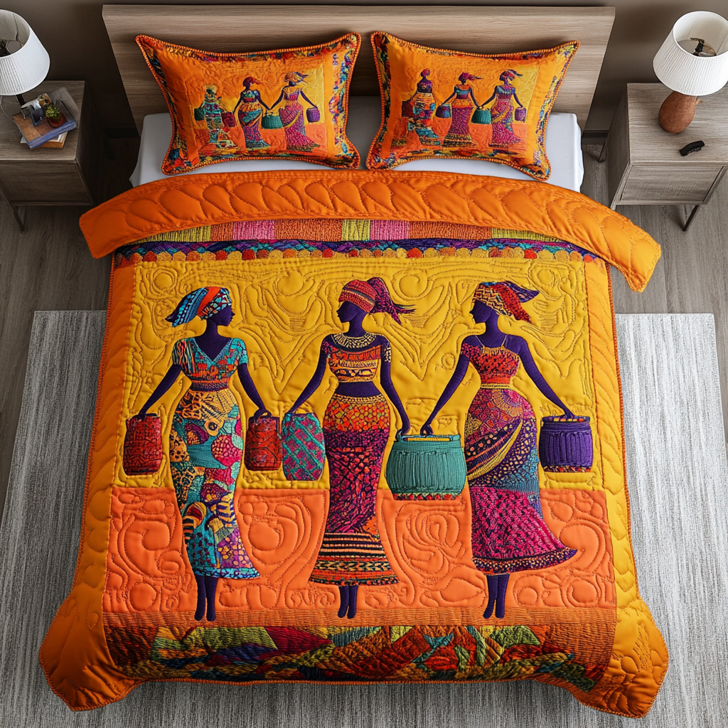 Africa Beauty Quilted Bedding Set Bedroom Decor African American Gifts For Women