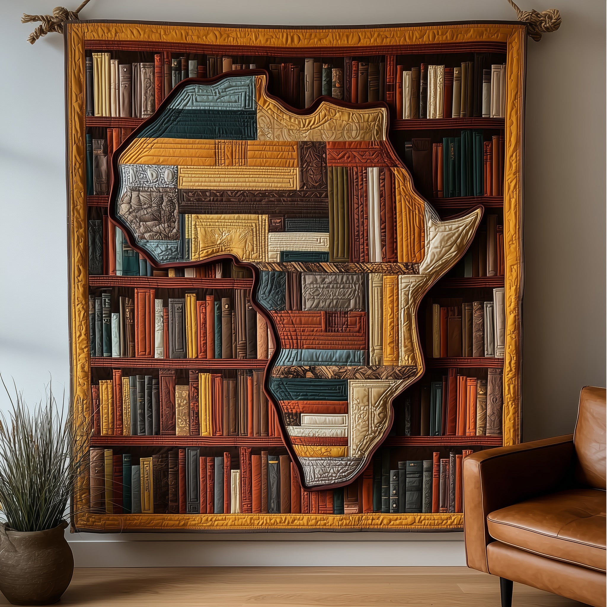 Africa Bookshelf Wild Animals Quilted Blanket Awesome Gifts For Book Lovers