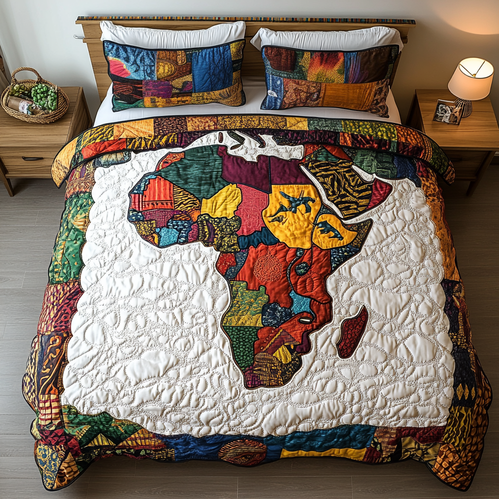 Africa Bound Quilted Bedding Set Best Bedspread Set Black History Month Gifts