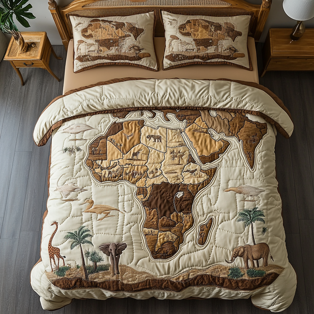 Africa Glow Quilted Bedding Set Best Comforter Sets African American Heritage Month Gifts