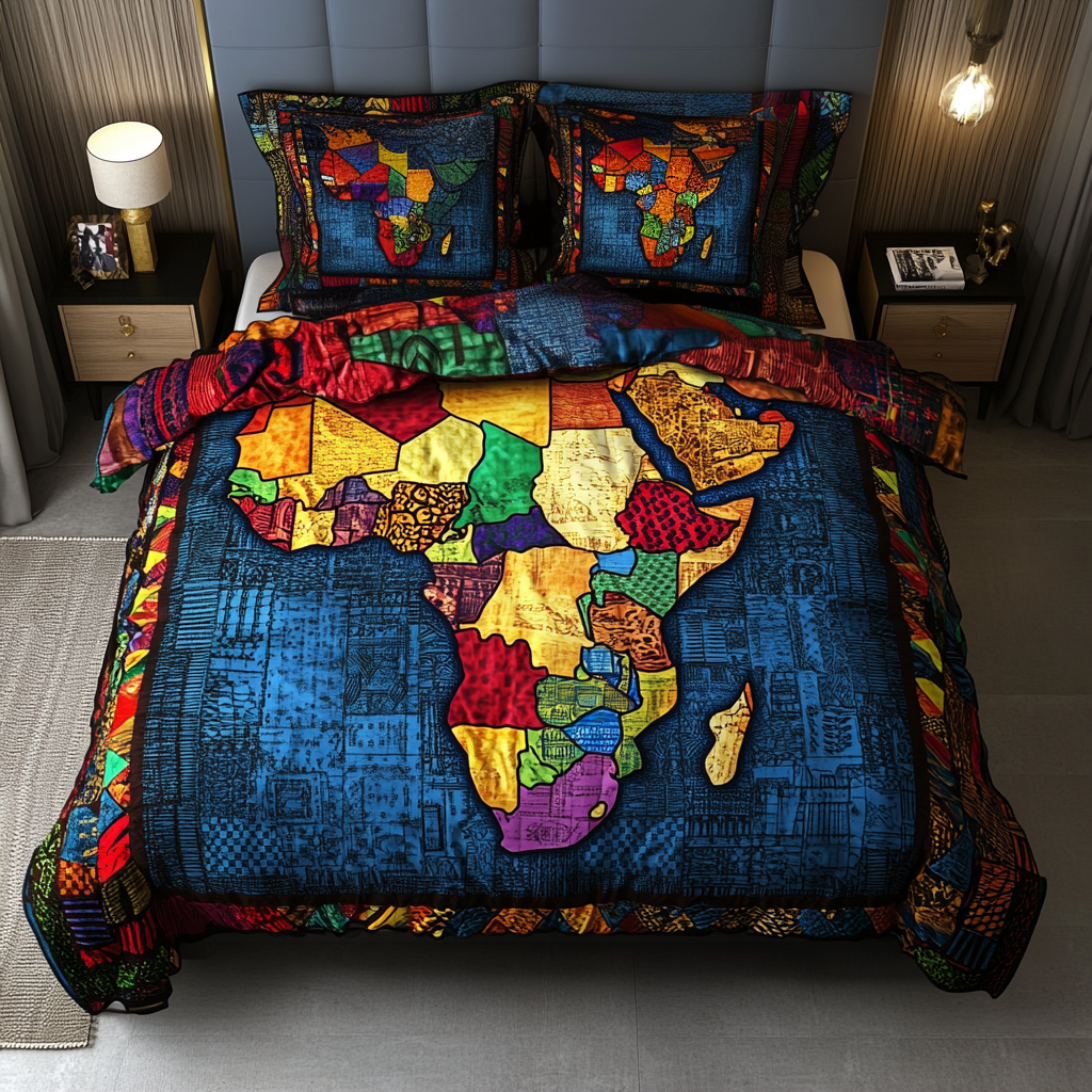 Africa Journey Quilted Bedding Set Bedroom Decorations African American Gifts For Women