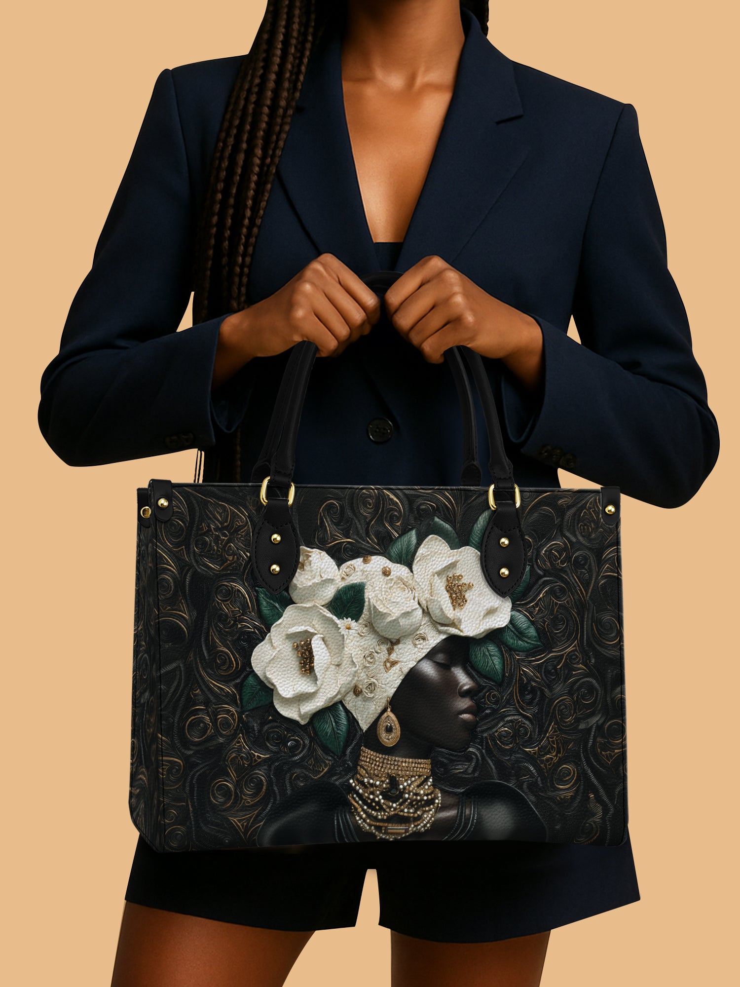 Africa Lady Cherokee Rose Leather Bag African American Bag Black Woman Gifts For Her