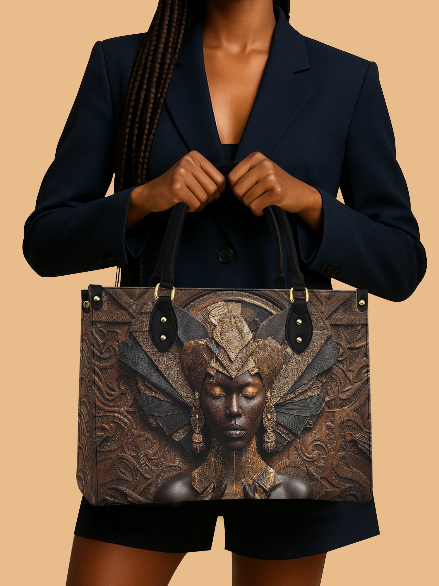 Africa Queen Ancient Empire Leather Bag African American Theme Handbag Black Woman Gifts