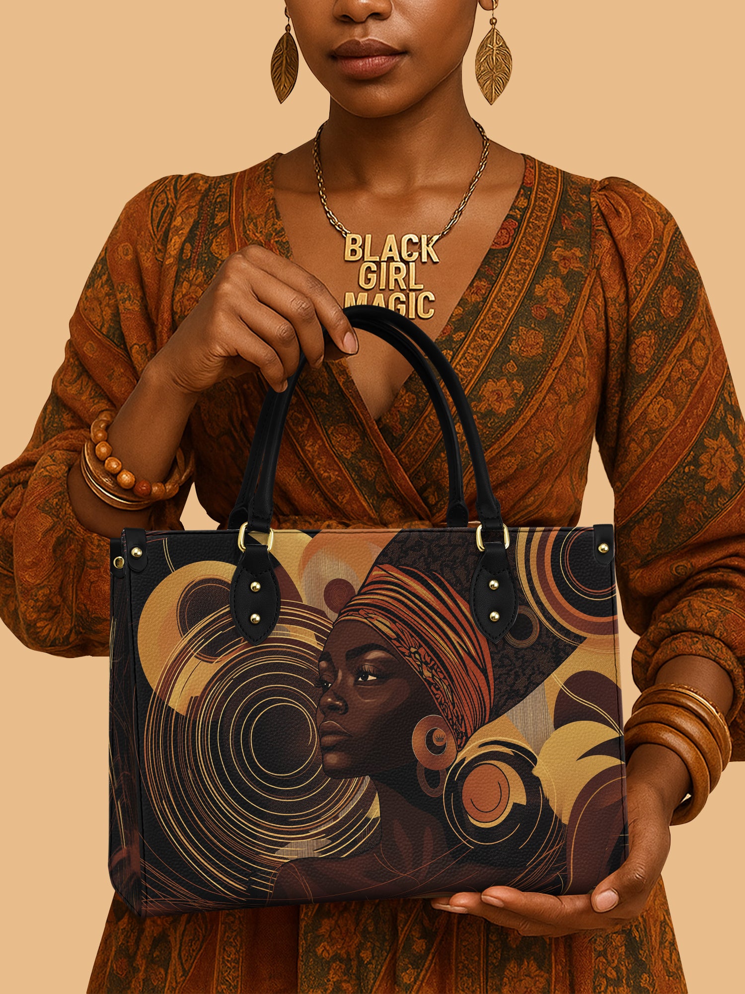 Africa Queen Celestial Rhythm Leather Bag African Art Inspired Bag Native Gifts For Her