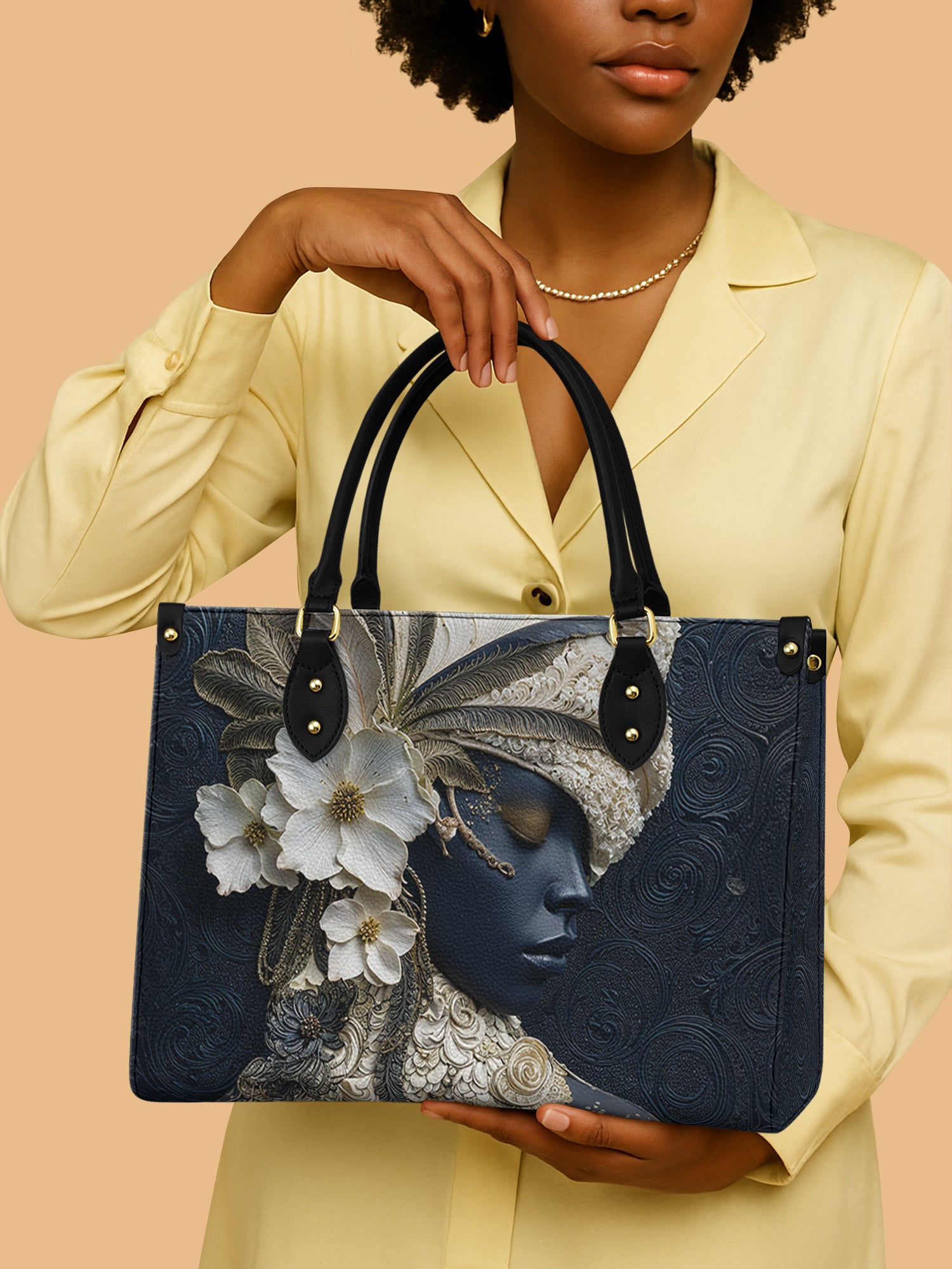 Africa Queen Cherokee Rose Leather Bag Wild Rose Themed Merch African Gifts For Her