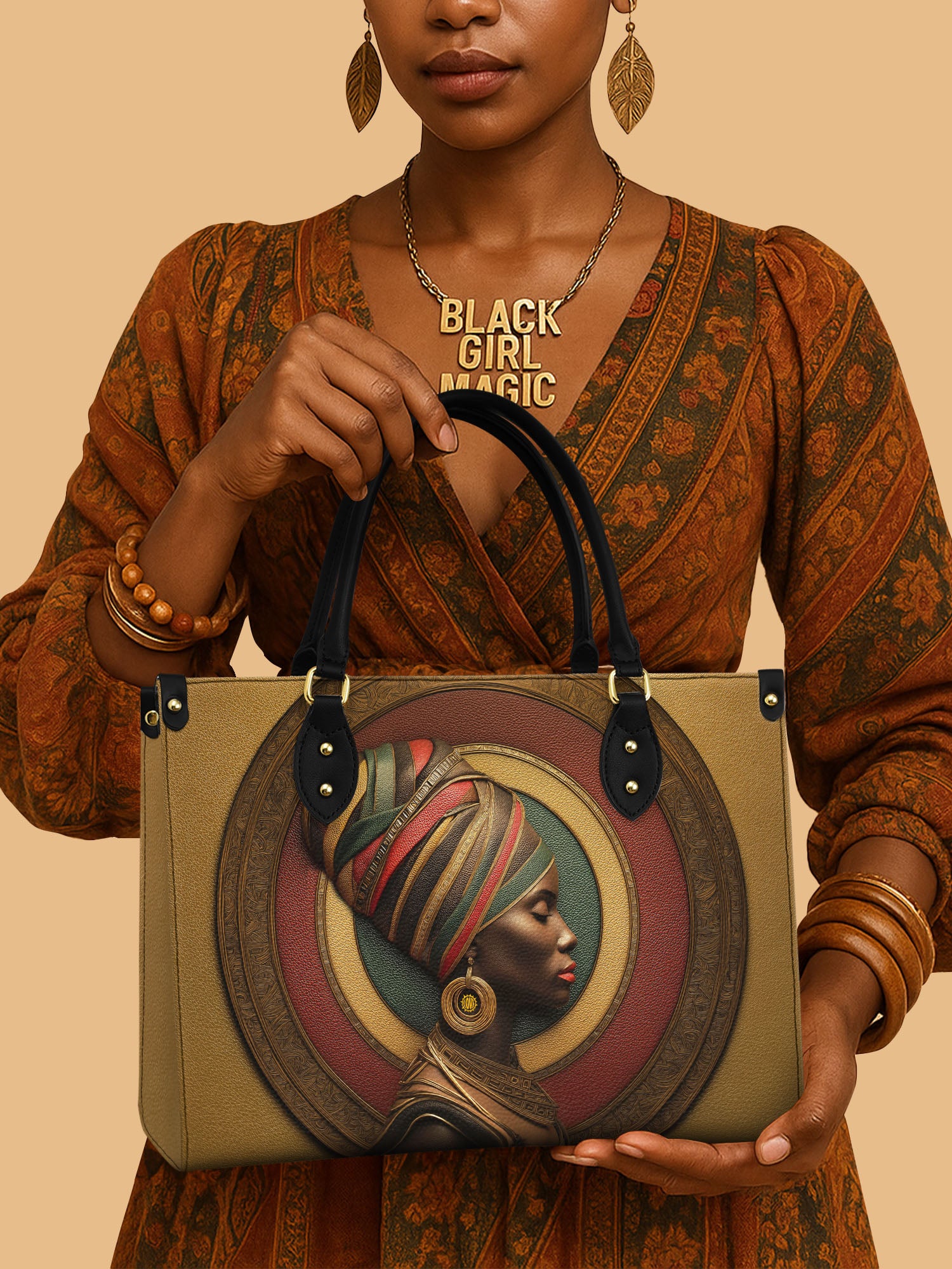 Africa Queen Circles Of Heritage Leather Bag African Art Bag Special Black Woman Gifts