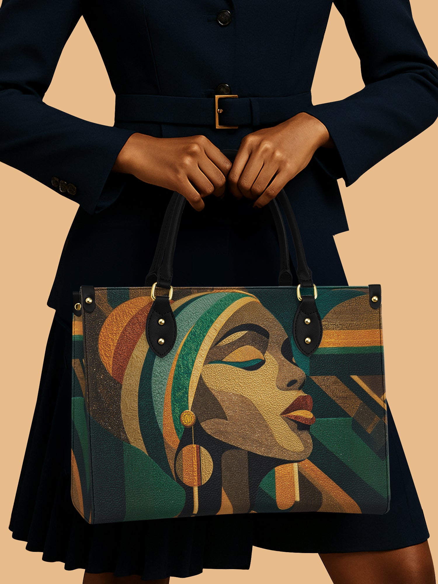 Africa Queen Dune Frequency Leather Bag African Art Inspired Bag Native Gifts For Friends