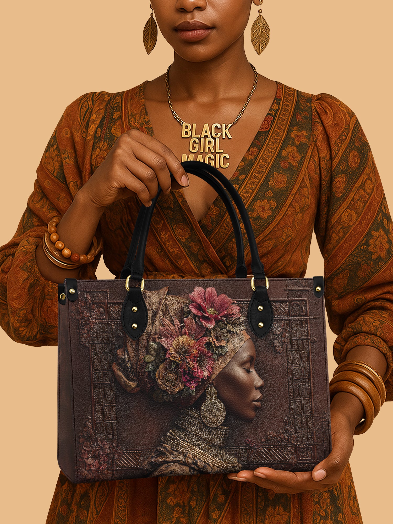 Africa Queen Earth Splendor Leather Bag African American Inspired Bag Native Gifts For Her