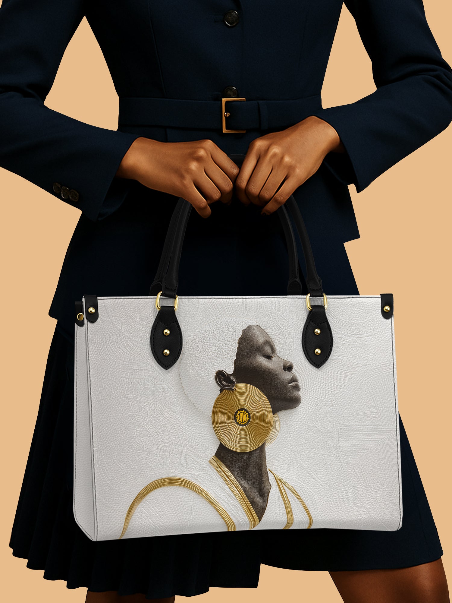 Africa Queen Fade Contrast Leather Bag African Art Bag Black Woman Christmas Gift Ideas