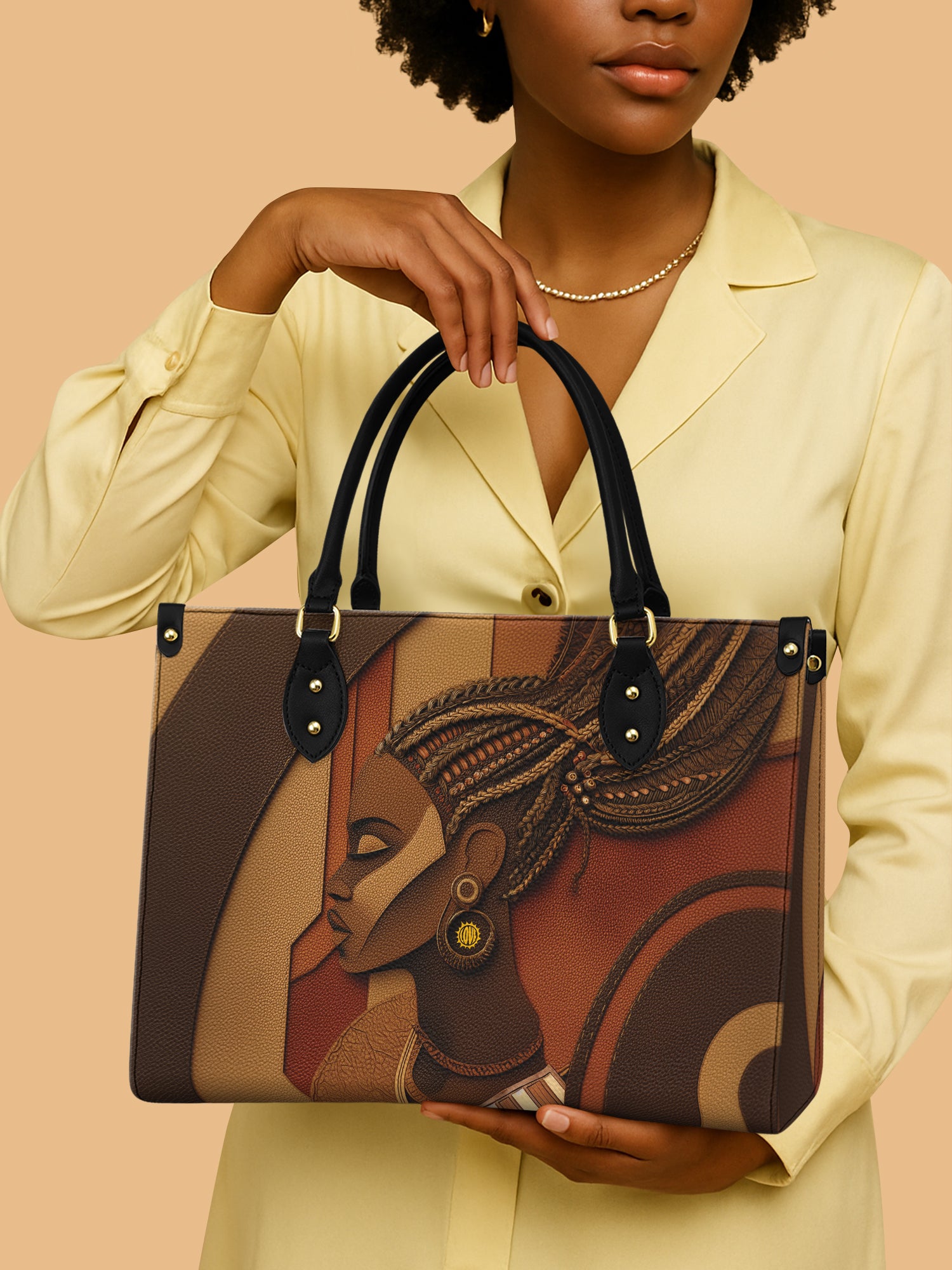 Africa Queen Intricate Braided Hair Leather Bag African Art Bag Native Gifts For Her