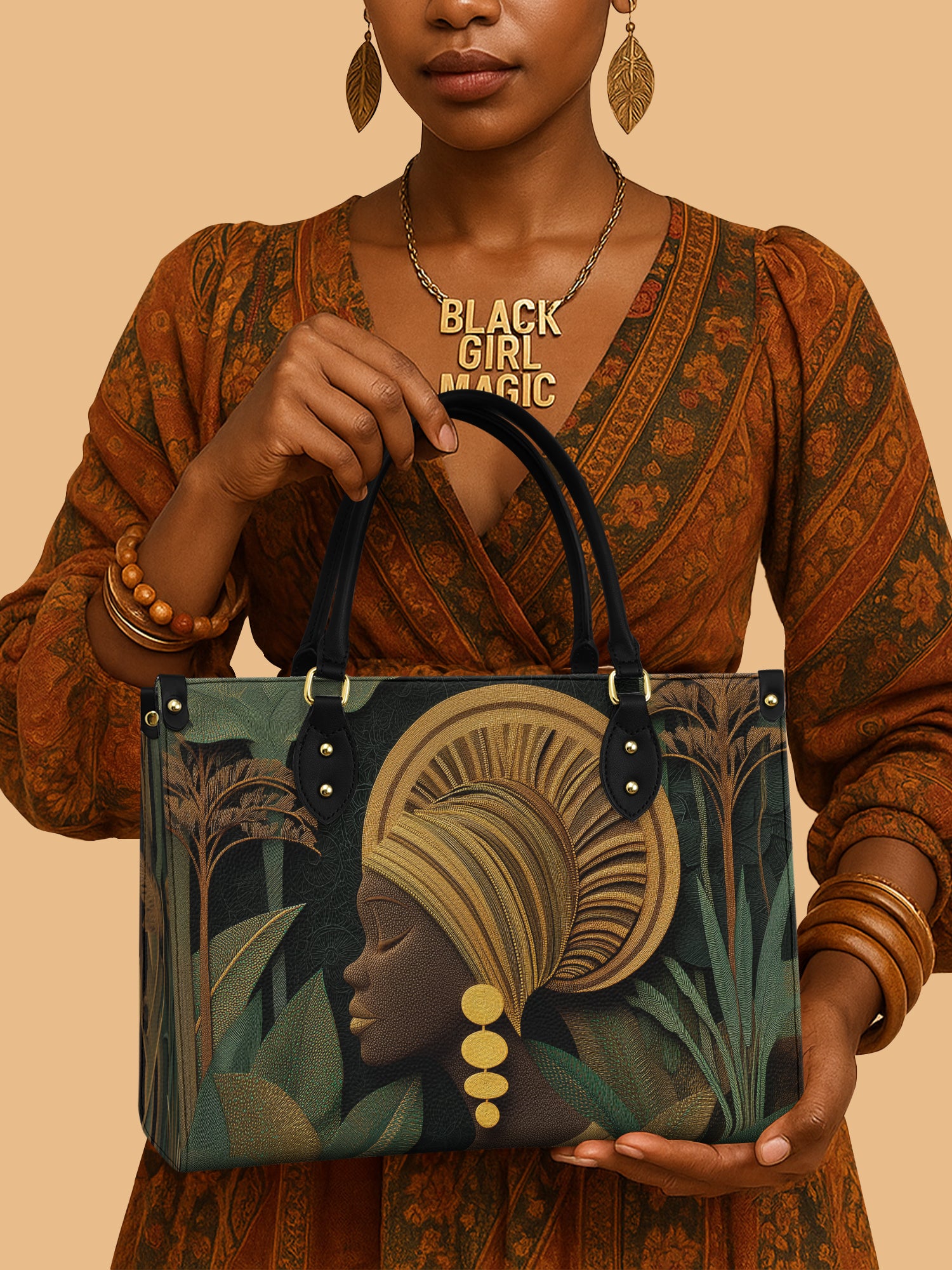 Africa Queen Jungle Queen Leather Bag African Art Handbag Unique Presents For Women
