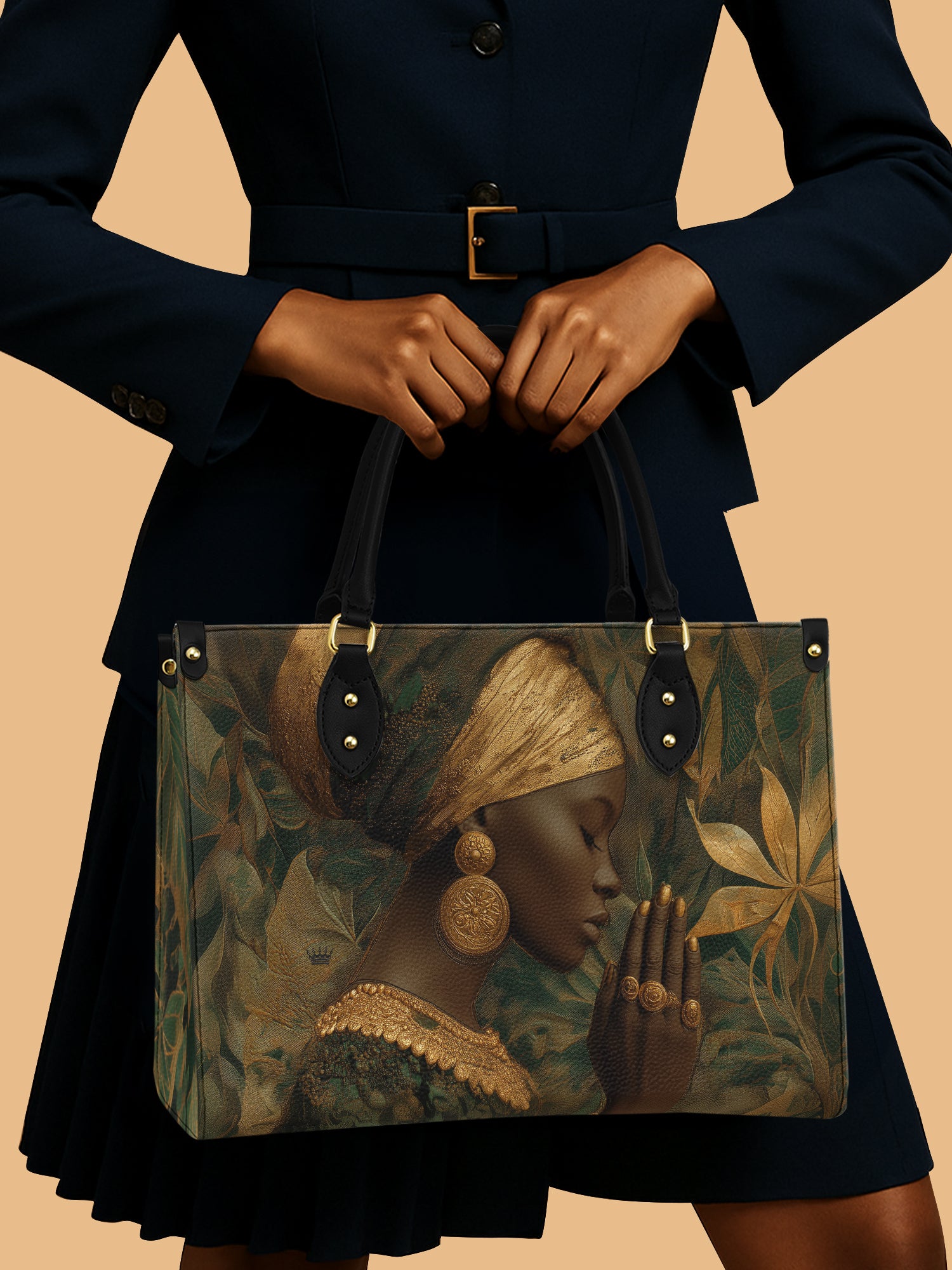 Africa Queen Jungle Soul Leather Bag Black Woman Theme Bag African Art Presents For Her