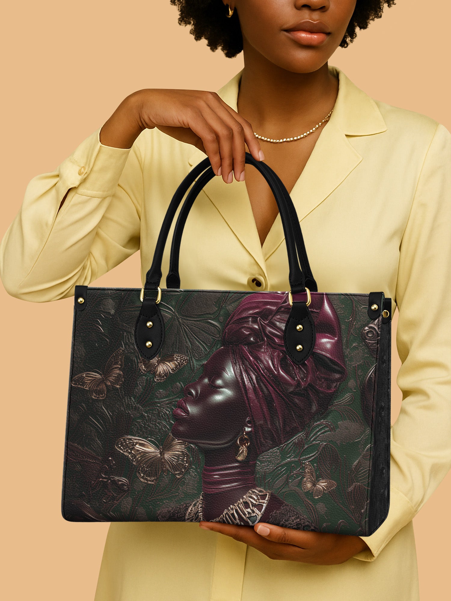 Africa Queen  Night Bloom Bag African Art Inspired Bag Unique Black Woman Presents For Her