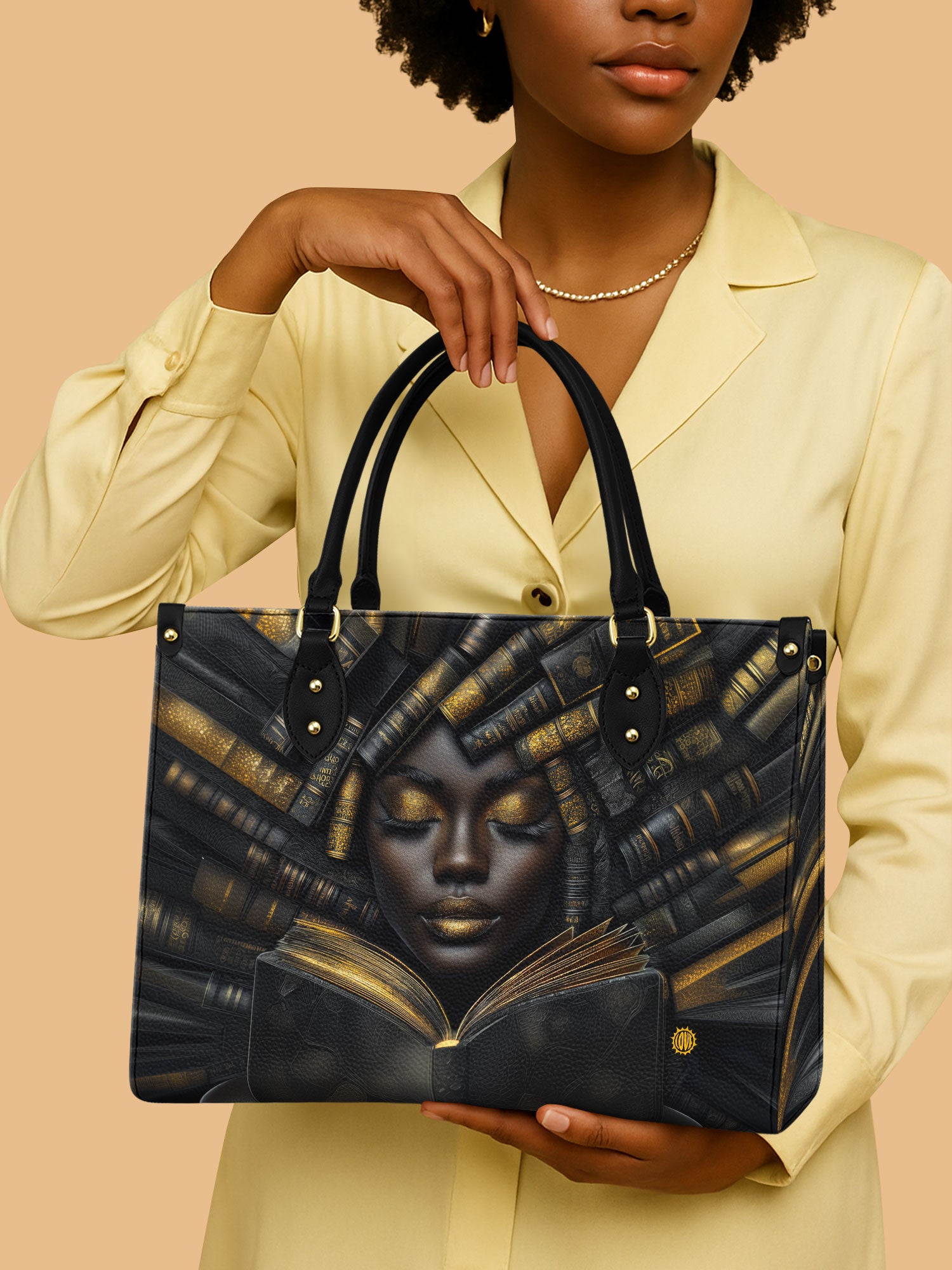 Africa Queen Reading Books Leather Bag Black Women Theme Bag Native Gifts For Book Lovers