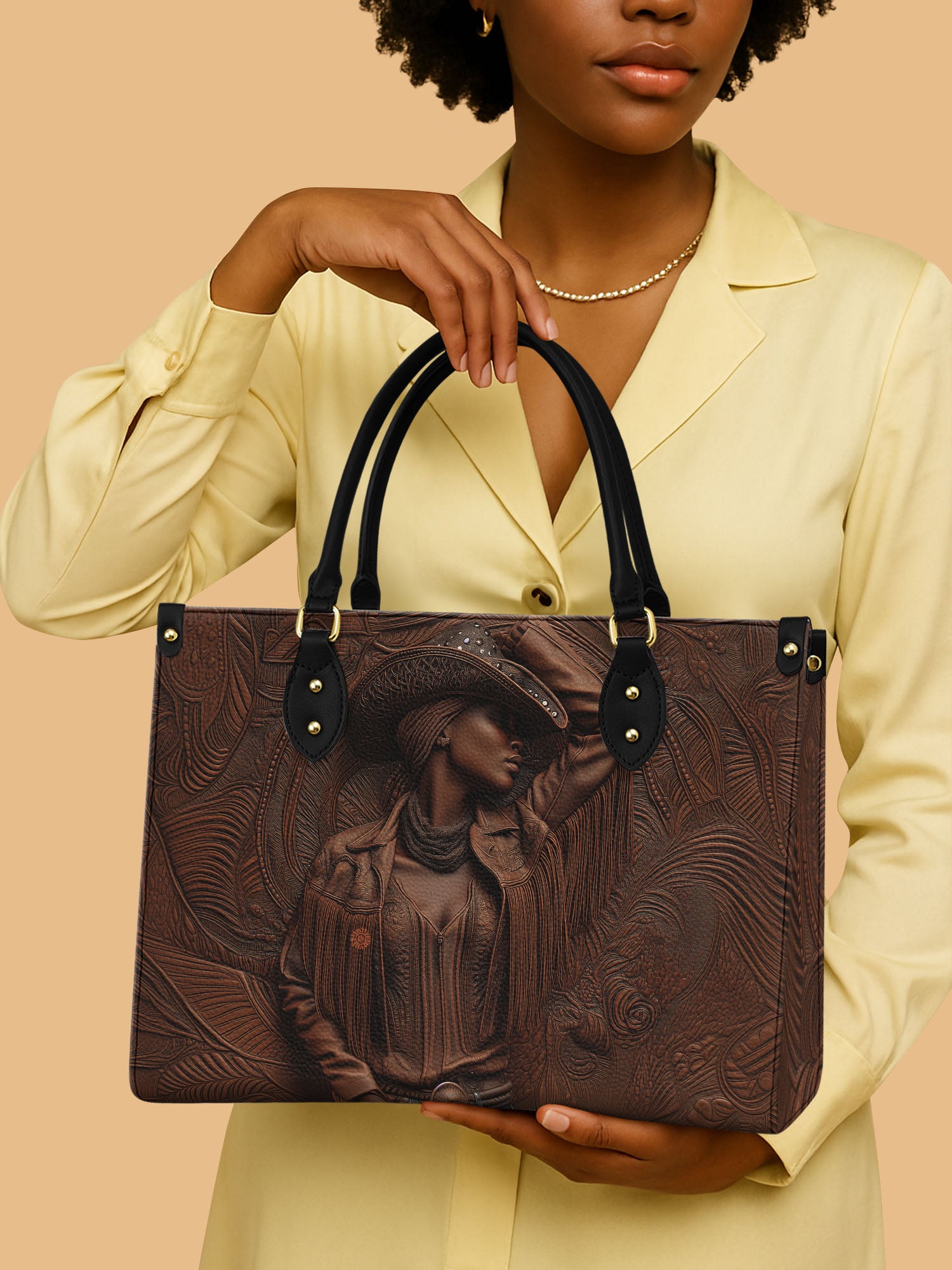 Africa Queen Western Cowgirl Leather Bag African Art Theme Handbag Cowgirl Gifts For Her