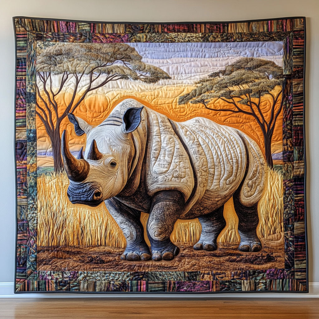 Africa Rhino Quilt Blanket African Art Throw Blanket Gifts For Rhino Lovers